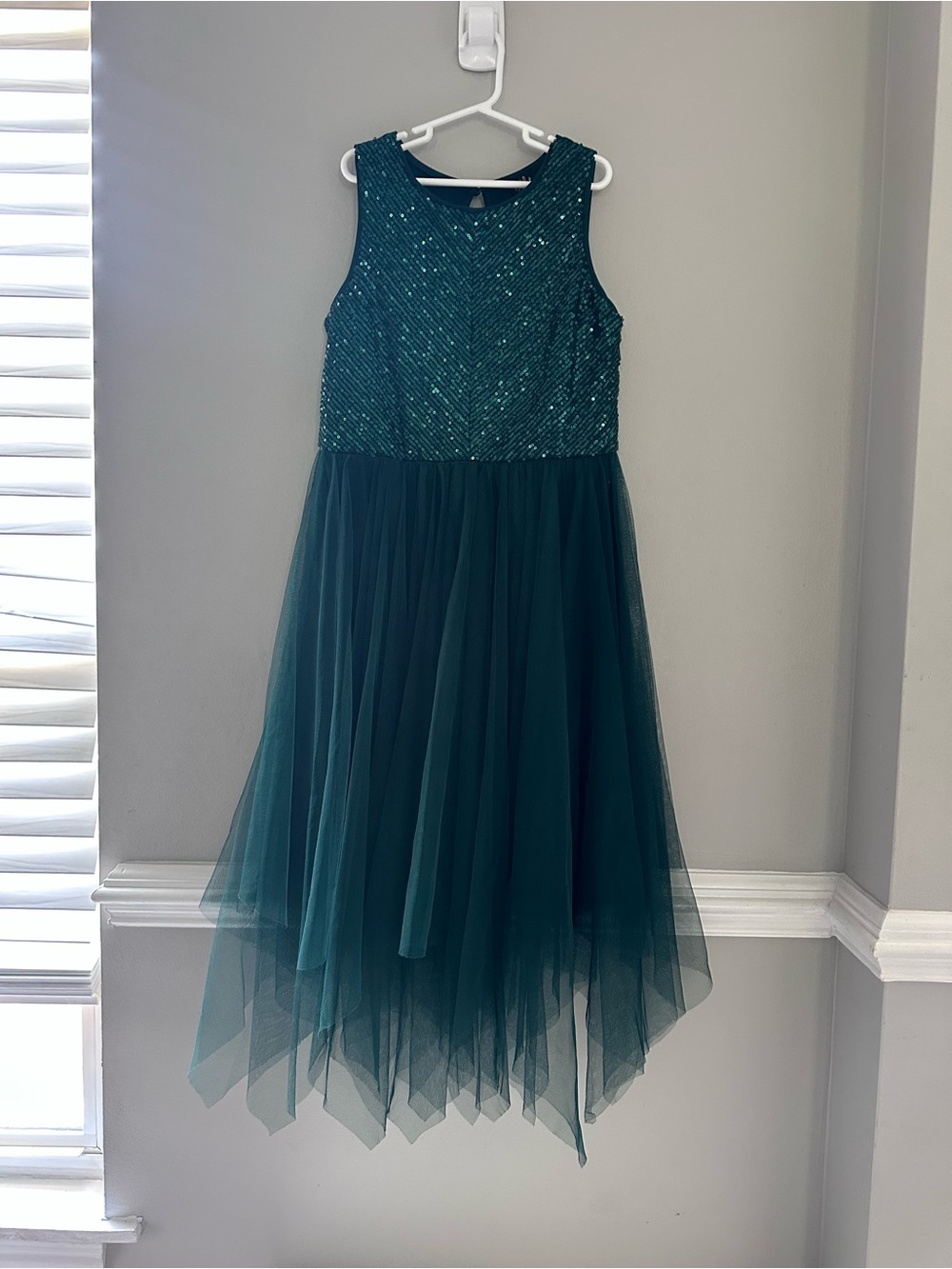 Girls Green Dress by Lily size 12 sequins  and tulle